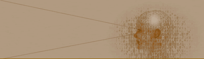 Illustration of profile with glowing brain and sight lines